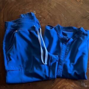 Royal Blue Figs Scrub Set, used worn few times.